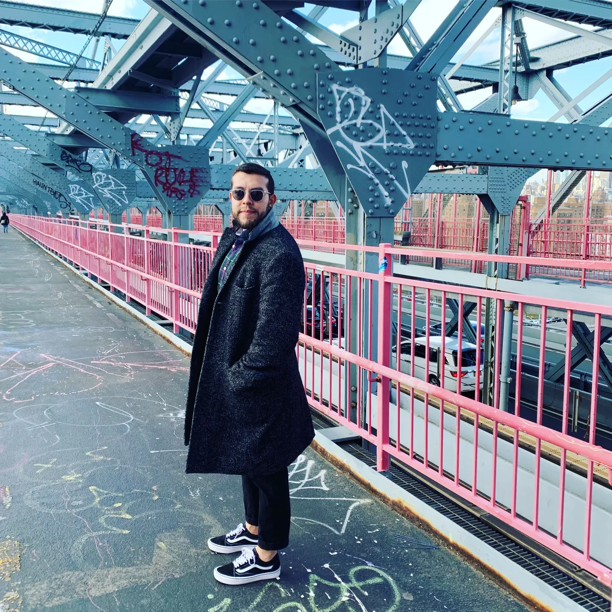 Ricardo E. Vargas on a New York City bridge